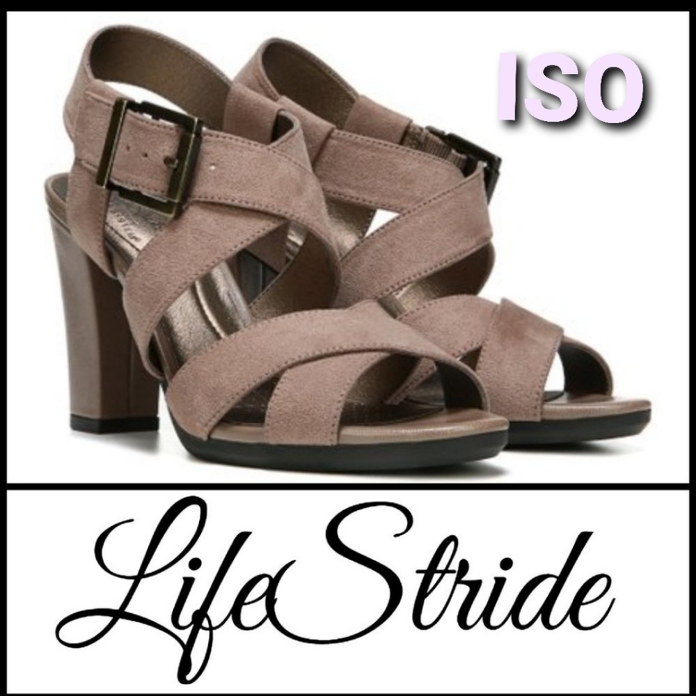 ISO!! LifeStride Nicely Heel Sandal Pump Brown Tan